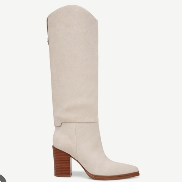 Sarto Jasmine Elegant Knee-High Suede Heeled Quit Luxury Boots Size 10 - Picture 3 of 16